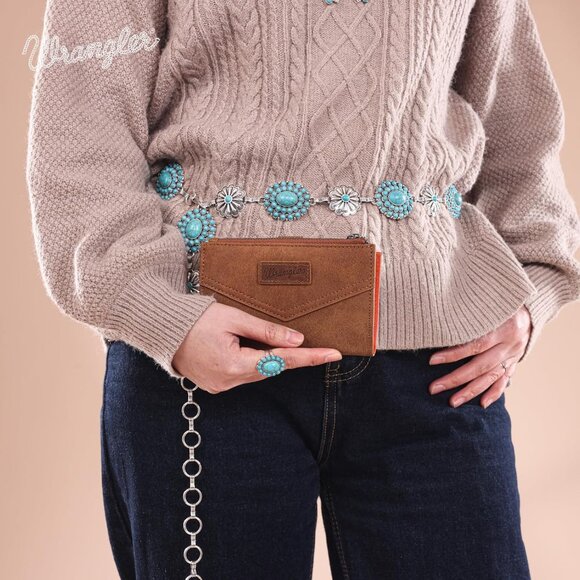 Small Faux Leather Wallet Women Bifold Card & Money Organizer Brown - Picture 5 of 6